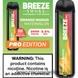 Breeze Pro 2000 trekjes - Breeze vape review oranje mango-watermeloen F242R19